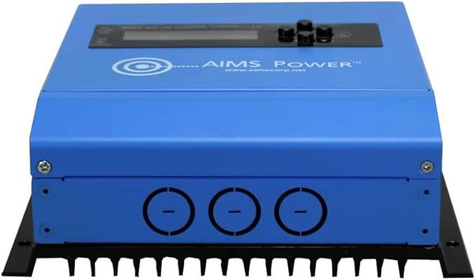 Aims Power SCC30AMPPT 30 AMP Solar Charge Controller 12V or 24 Volt Solar Systems 4 Stage Charging Battery Type Selector Stackable Over Temp Protection