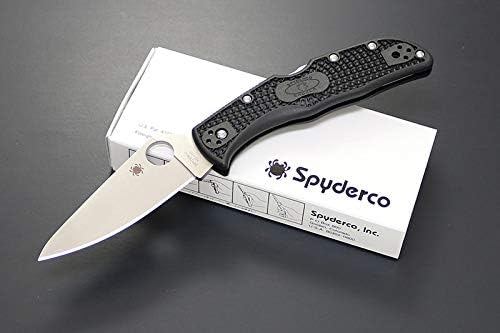 Spyderco Endela Lightweight Knife with 3.41 VG-10 Stainless Steel Blade and Durable FRN Handle - PlainEdge - C243PBK