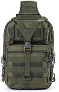 Tactical Sling Bag ventilated Pack Military Rover Shoulder Backpack EDC removable Water-Resistant breathable(Khaki)