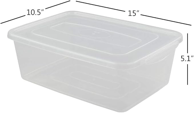 Jekiyo Clear Plastic Storage Bin 14 Quart Latching Box Container with Lid 4 Packs