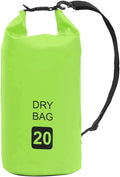 Waterproof Dry Bag 5.3 Gallon PVC Green with Adjustable Shoulder Straps for Boating Surfing Outdoor Trips Lightweight Durable Foldable Storage Sack Protects Valuables