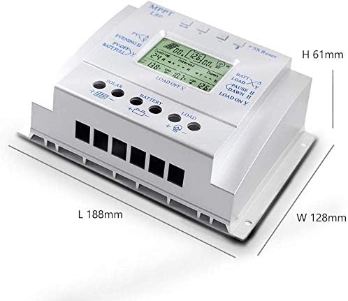 80A Solar Charge Controller 80 amp Solar Panel Regulator with Load Timer 12V 24V Auto with LCD Display USB 5V 1500mA and Usd for Control Landscape Lights and Water Features