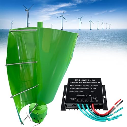 12000W Wind Turbine Generator Kit with MPPT Controller 12V/24V/48V Helical Magnetic Levitation 2-Blade Windmill for Home &amp Street Lighting Blue-24V