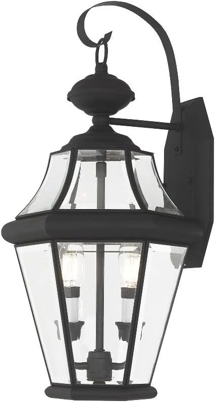 Livex Lighting 2261-91 Georgetown 2 Light Outdoor Wall Lantern Brushed Nickel