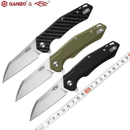 Firebird GANZO FH31 Folding Pocket Knife D2 Steel Wharncliffe Blade Ergonomic G10 Handle with Clip Hunting Fishing Flipper Camping Outdoor EDC Knife