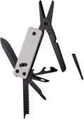 Roxon KS2 Elite Noir Blanc D2 Blade 13 in 1 Mini Multi Tool function pocket knife with big scissor G10 handle and Pocket clip good for Camping/Backpacking/Emergencies/EDC Multitool (D2 Steel Blade)