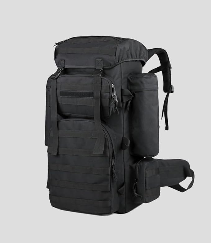 Tactical Backpack Military Molle Hiking 56-75L Outdoor Hiking Bag Backcountry Jungle Tactical Trekking Black