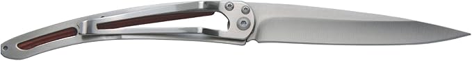 deejo - 27G Folding Pocket Knife with Belt Clip - Tree Design 2.95-Inch Stainless Steel Blade Coral Wood Handle - Lightweight Everyday Carry for Home Work and Outdoor Use