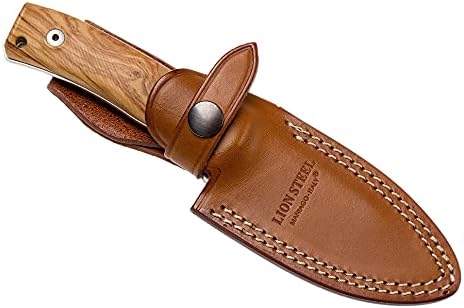 LionSTEEL M4 Fixed Blade FatCarbon Glow in the Dark Carbon Fiber Handle Scales Full Extended Tang Construction M390 Steel Blade Triple Stitched Leather Sheath KAVISO Exclusive