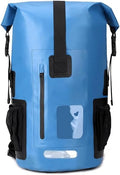 Waterproof Dry Bag Backpack with Phone Case Roll Top Storage Bag for Travel Swimming Boating Kayaking Beach (Blue 35L)