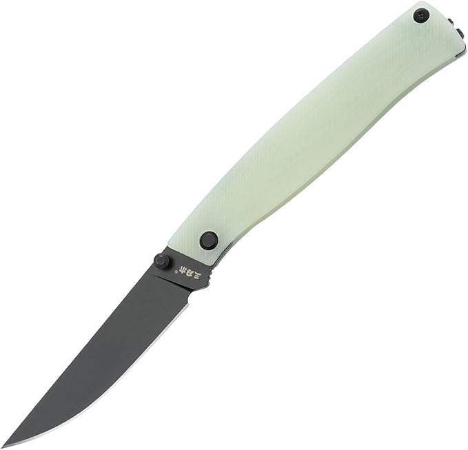 Sanrenmu Folding Knife with Pocket Detachable Clip 3.15 12C27 Steel Blade G10 Handle Foldable Knife 190mm/ 7.48 Full Length Utility 311L for EDC Outdoor Camping Hiking (Green)