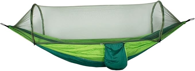 Portable Hammock Portable Camping Hammock Swing Bed Patio Hammocks with Net Carabiners for Outdoor Beach Garden Backyard for Backpacking Beach (Color : Green)
