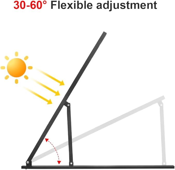 Dokio 50in Adjustable Solar Panel Mount Brackets with Foldable Tilt Legs on Any Flat Surface for RV Roof Boat Any Off-Grid Systems