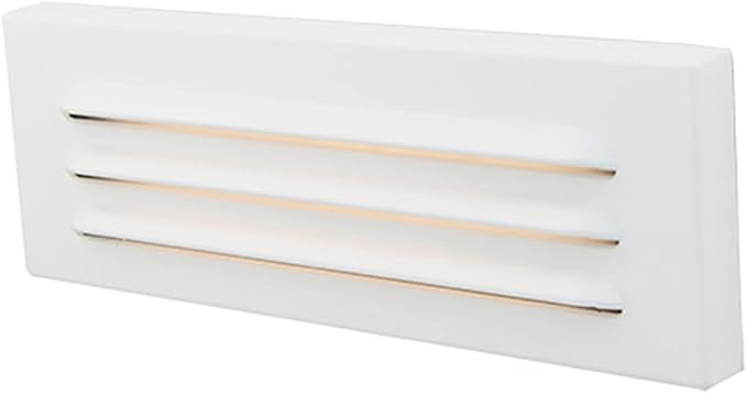 WAC Landscape Lighting 9in 12V LED Horizontal Louvered Surface Mounted Indoor or Outdoor Step Light and Wall Light 3000K Warm White Built-in LED in White