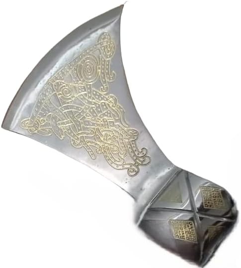 Viking Axe Blade Forged Camping Axe High Carbon Steel EN 45 Sharp Blade Viking Bearded Nordic Handmade Camping Axe Hatchet-Norse Axe Tomahawk Vikings Bearded A16 Axe AZHAN STEEL CRAFT