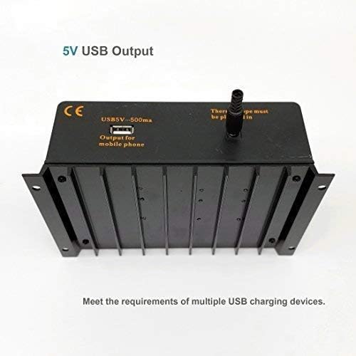 Solar Charge Controller 80A PWM 12V/24V 1920W with USB Output Multi-Circuit Protection ABS Housing for Lighting System