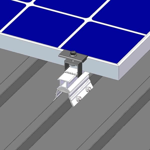 4 RH Mid Clamp MageBracket RH Mouting Kits for R-Panel Trapezoidal Metal Roof Solar Panel Module Mounting Racking Installation
