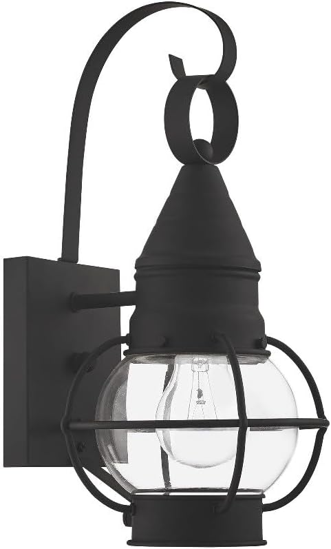 Livex Lighting 26900-91 Transitional One Light Outdoor Wall Lantern from Newburyport Collection in Pwt Nckl B/S Slvr. Finish Brushed Nickel