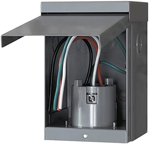 Connecticut Electric EGSPI50 50A Rainproof Generator Power Inlet Box with Cover CS6375 SS2-50P Receptacle Gray