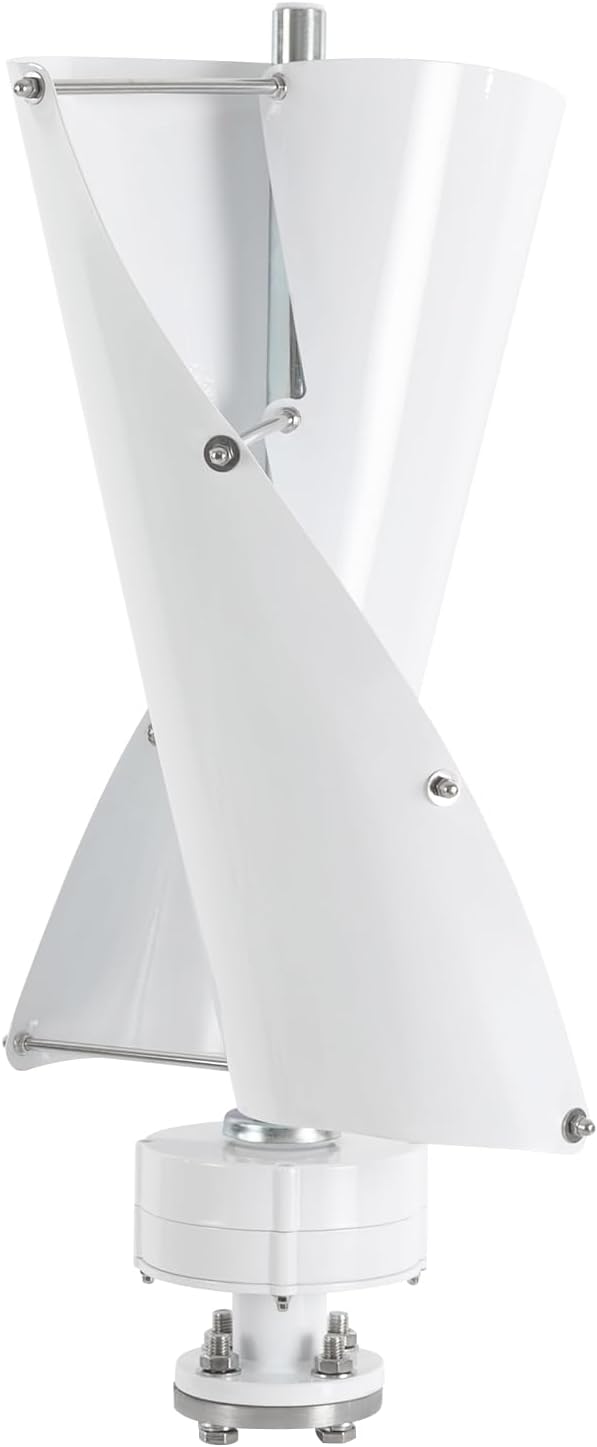 Wind Turbine 100W 42.65ft/s Vertical Axis Wind Turbine Generator Home Windmill Kit Hybrid Wind System with Controller for Home Business Industrial Energy Supply (100W 12V White)