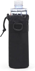 Outdoor Water Bottle Pouch Tactical Molle Kettle Pouch Holder Hiking Hunting Pulling Rope Multi Functional Bottle Bag