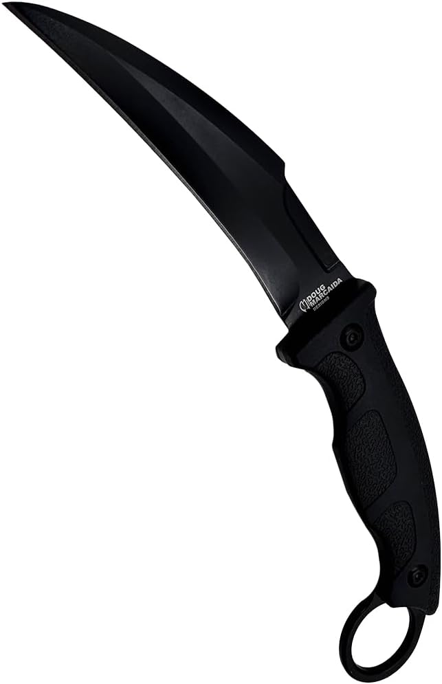 BATTLBOX Doug Marcaida Designs K-TAC Fixed Blade Karambit 3.15in D2 Steel Curved Blade Finger Ring Handle Multi-Position Sheath EDC Camping Hiking Outdoors