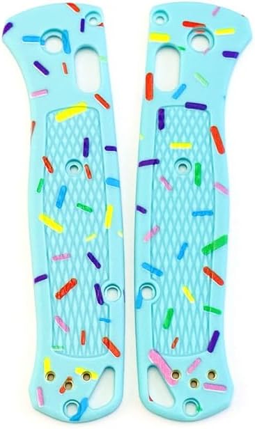 1 Pair Scales Fits for Bugout 535 CNC Nylon Plastic Handle Patch Replacement in Blue Color