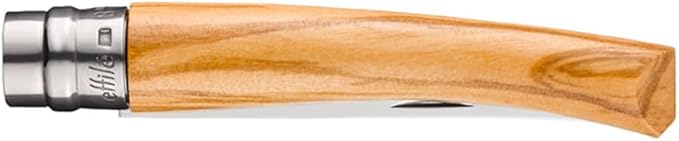 Opinel Effile Slimline Series Folding Fillet Knife – Slim Blade Folding Knife Virobloc Locking Collar Sustainably Harvested Wood Handles Updated Blade Profile (Olivewood/No.08)