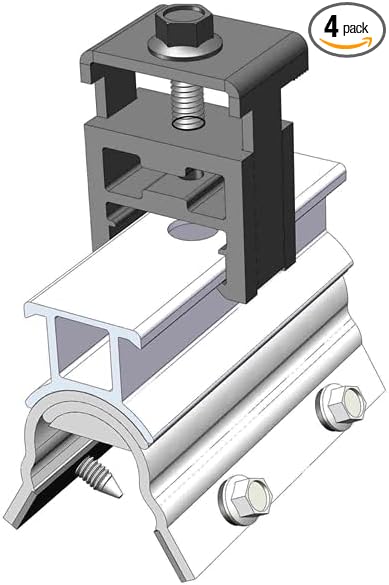 4 RH End Clamp MageBracket RH Mouting Kits for R-Panel Trapezoidal Metal Roof Solar Panel Module Mounting Racking Installation
