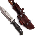 GCS Knives Handmade D2 Tool Steel Hunting Survival Knife with Micarta Handle Leather Sheath and Sharpening Stone - GCS102