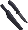 Morakniv Carbon Steel Fixed-Blade Bushcraft Knife with Sheath Black 4.3 Inch