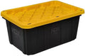 17 Gal. Tough Storage Tote in Black with Yellow Lid