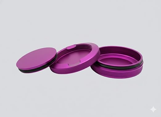 Metal Tin Pouch Container with Lid – Aluminum Pocket Tin for Snus Nicotine &amp Caffeine Pouches Premium Pouch Holder Small Storage Tin Metal Container Can (Plum Purple)