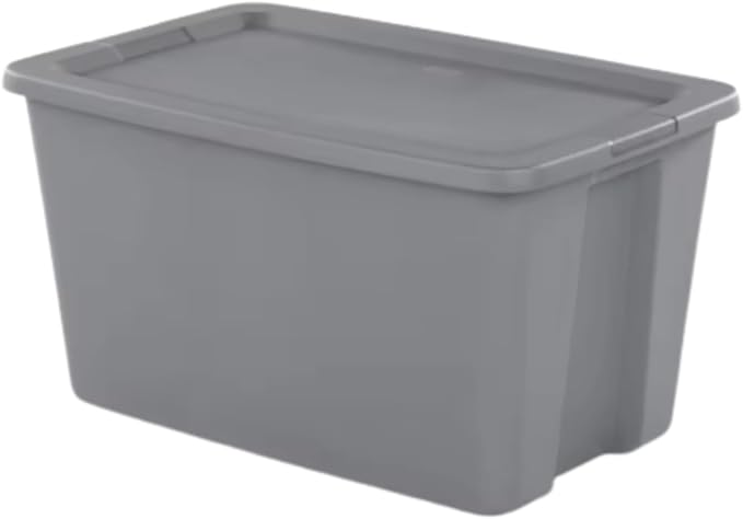 Extra Large 30 Gallon Storage Bin Stackable Container with Lid and Integrated Handles