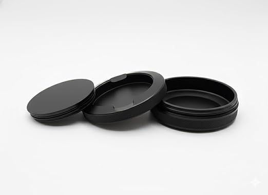 Metal Tin Pouch Container with Lid – Aluminum Pocket Tin for Snus Nicotine &amp Caffeine Pouches Premium Pouch Holder Small Storage Tin Metal Container Can (Midnight Black)