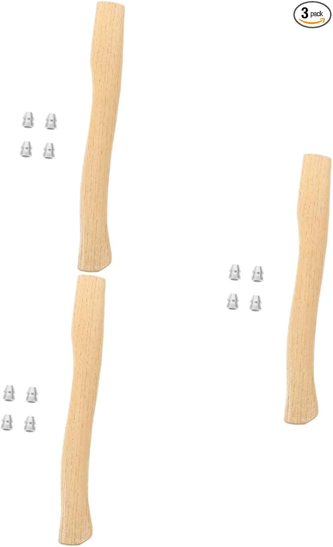 POPETPOP 3sets Hatchet Handle Replacement Handle Grip for Replacement Hatchet Non-Skid Wooden Ergonomic for Axe Camping