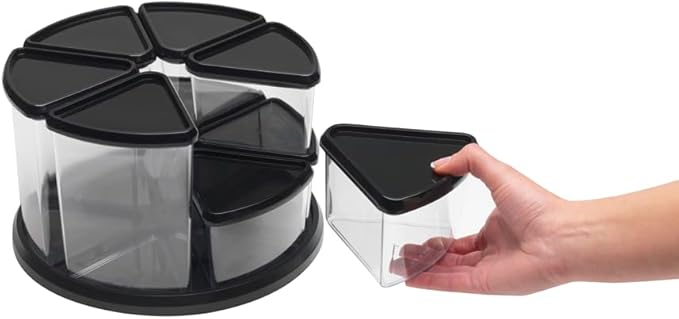 DEFLECT-O Carousel Organizer Set 3 and 6 Canisters (39010104) blackclear