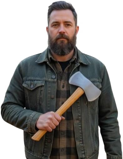 Hand-Forged Small Camp Hatchet – High Carbon Steel Axe with Wooden Handle | Bushcraft Survival Tool for Camping &amp Splitting