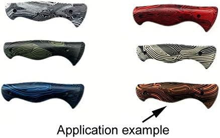 RECHERE 2pcs Knife Handle Scale Slabs Grips G10 Damascus Pattern Black Orange Knives Sword Gun Making Material 130X43X8mm