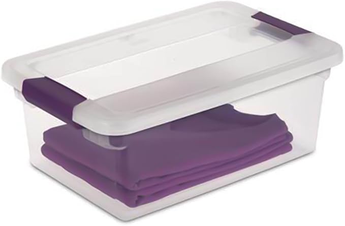 Sterilite 66 Quart Clear Latch Lid Storage Container Tote 12 Pack and 15 Quart Clear Latch Lid Storage Container Tote 12 Pack for Home Organization