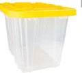 9 Gal. Tough Storage Tote in Clear with Yellow Lid
