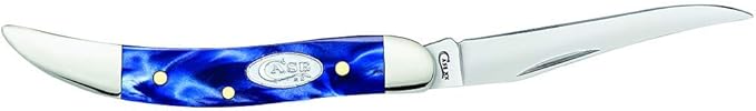 Case WR XX Pocket Knife Small Texas Toothpick Sparxx Blue Pearl Kirinite Item #23437 - (1010096 SS) - Length Closed: 3 Inches