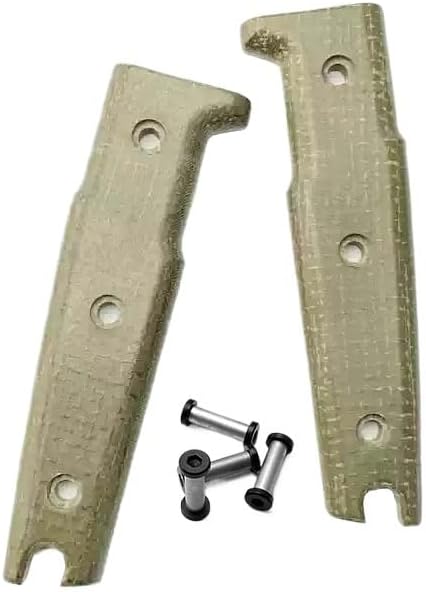 1 Pair Micarta Scales with 4 Sets Screws Handle Patch Blank DIY Replacement(Green)