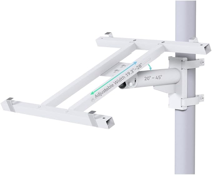 LINOVISION Pole Mount Bracket for Solar Panel 50W to 150W Solid Galvanized Steel Structure and Adjustable Tilt Angle