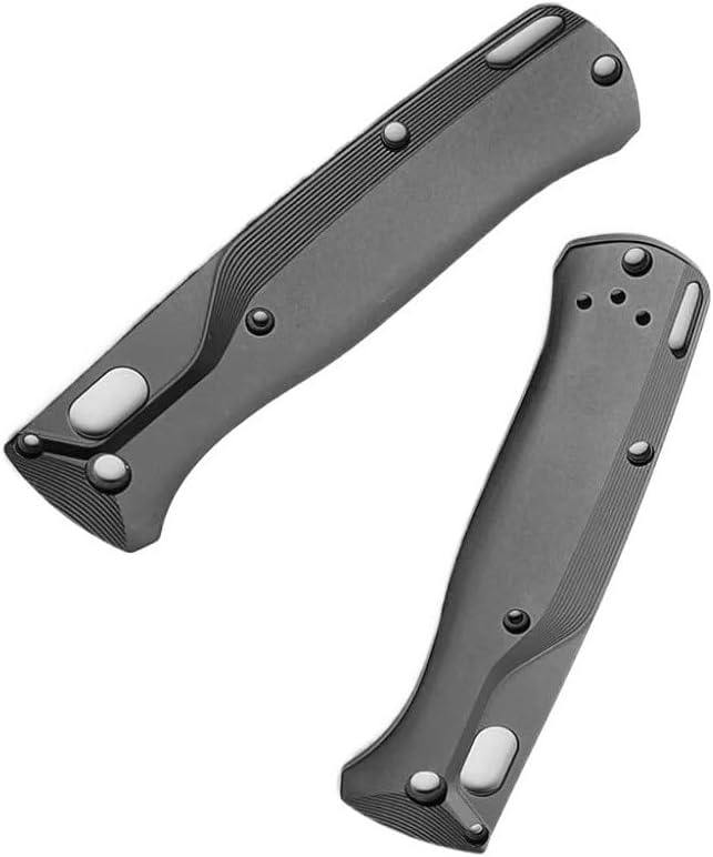 1 Pair CNC Scales Fits for Bugout 535 Aluminum Alloy Blank Handle Patch DIY Replacement in Anodized Black