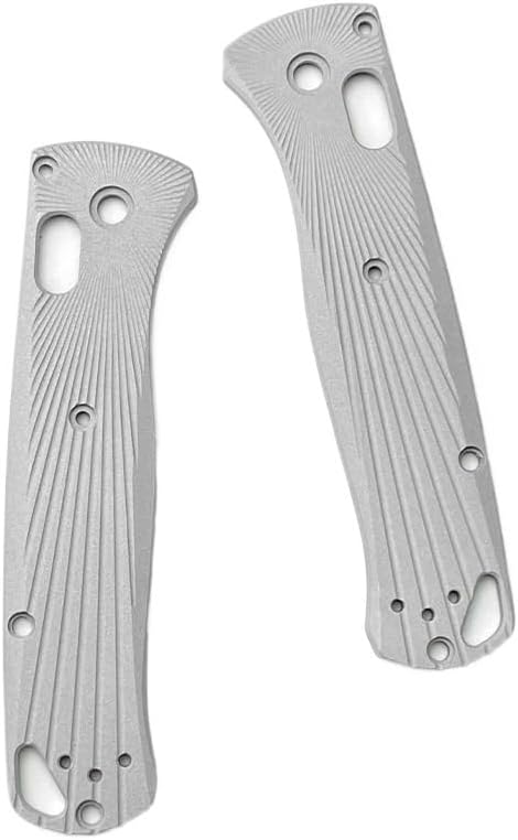 1 Pair Custom Aluminum Alloy Scales Fits for Bugout 535 Non Slip CNC Handle Patch DIY Accessory(Gray)