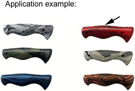 RECHERE 2pcs Knife Handle Scale Slabs Grips G10 Damascus Pattern Black Red Knives Sword Gun Making Material 130X43X8mm