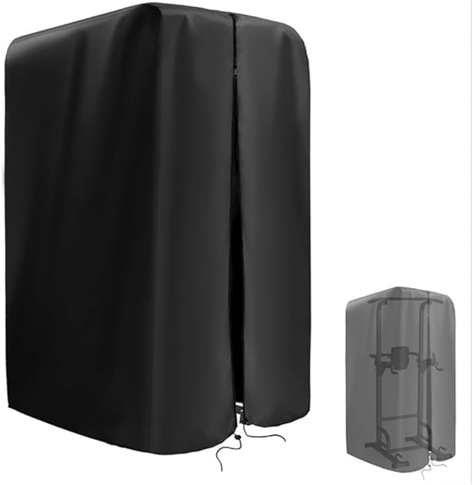 Waterproof Dustproof Protective Cover for SportsRoyals Power Tower Dip Station 210D Oxford Fabric Pull Up Bar Guard with Zipper Closure and Adjustable Drawstring