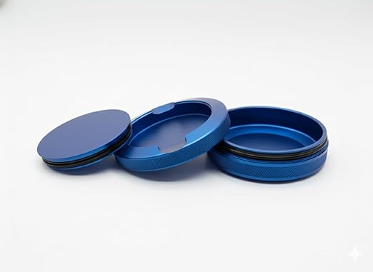 Metal Tin Pouch Container with Lid – Aluminum Pocket Tin for Snus Nicotine &amp Caffeine Pouches Premium Pouch Holder Small Storage Tin Metal Container Can (Deep Sea Blue)