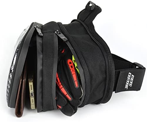 Hebetag Motorcycle Drop Leg Bag Oxford Waist Pack for Men Women Bum Hip Fanny Belt Purse Pocket Outdoor Travel Sports Hiking Bike Riding Cycling Thigh Pouch Black